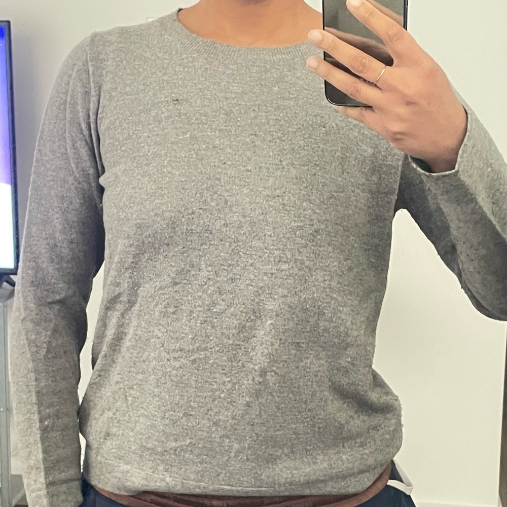 Gray Crewneck Sweater - Classic Lightweight Knit